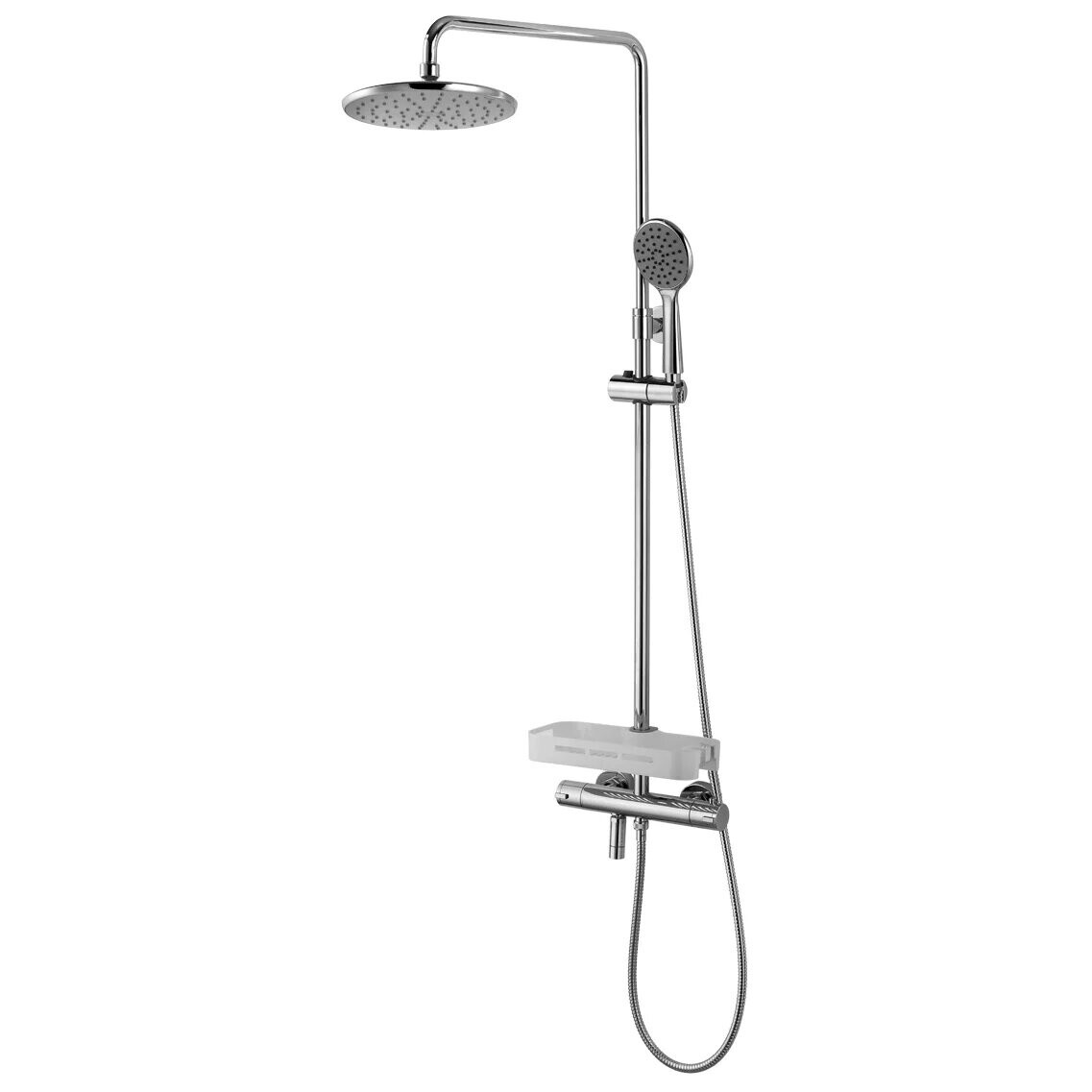 Душевая стойка с держателем и термостатом хром Lemark Tropic LM7010C