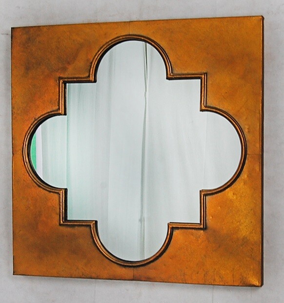Зеркало металлическое квадратное с фигурным стеклом Modicia