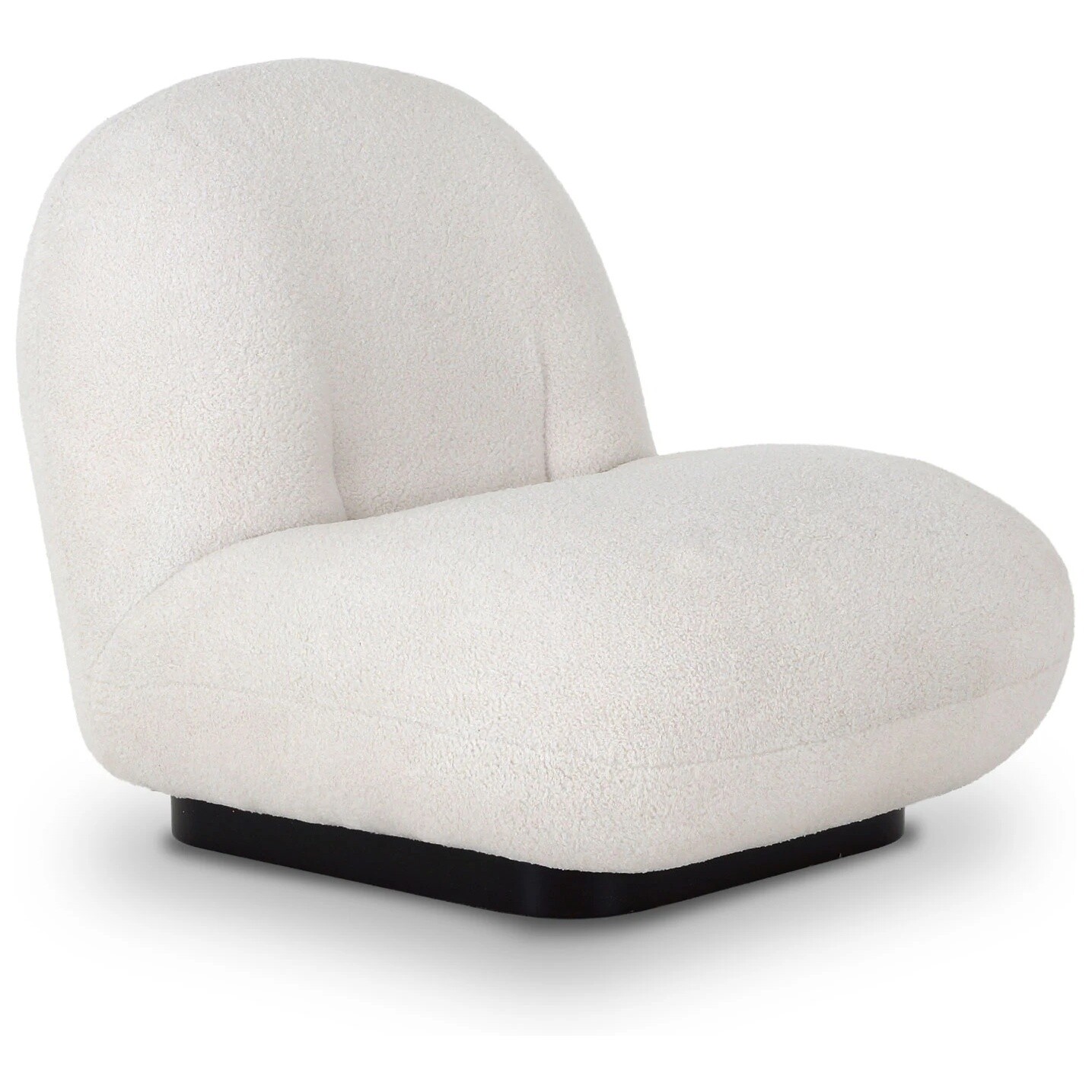 Кресло мягкое из искусственного меха ткань Lamb MT 10 белое Pacha Wood