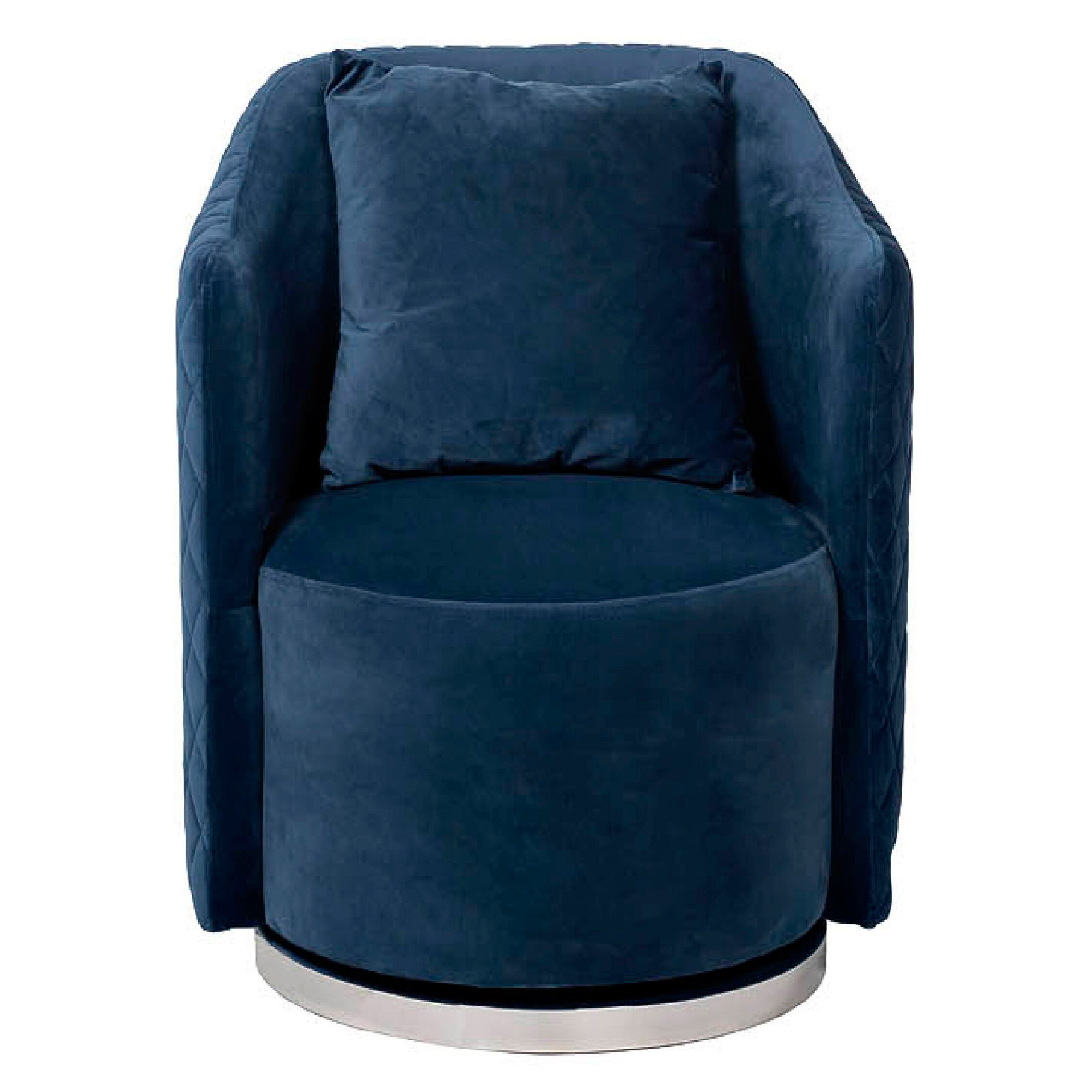 Кресло круглое синее Knutio