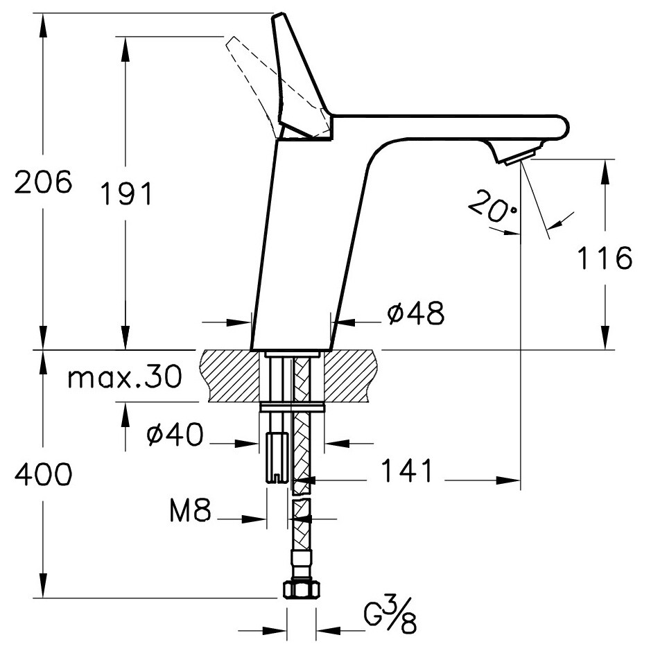 Смеситель для раковины однорычажный хром Vitra Memoria A42329 - изображение 5