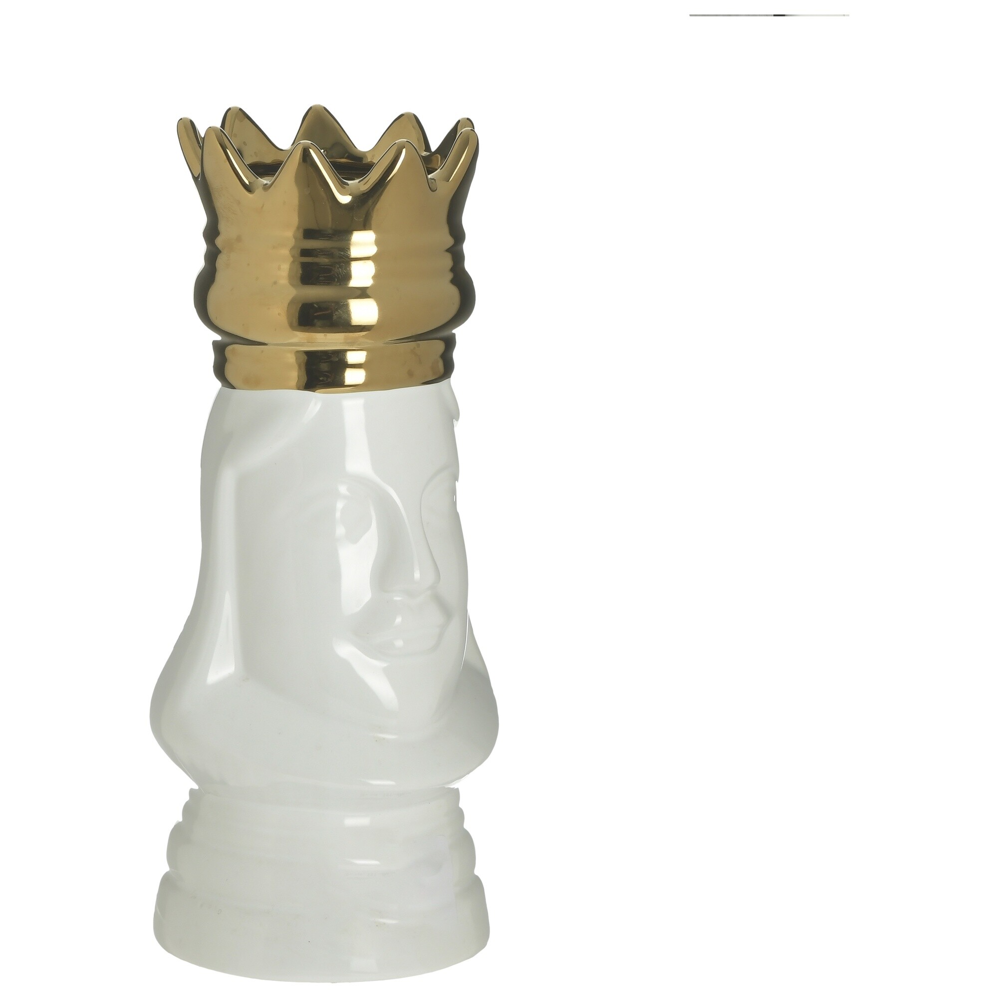 Ваза керамическая 27х10 см белая, золотая Chess 111909