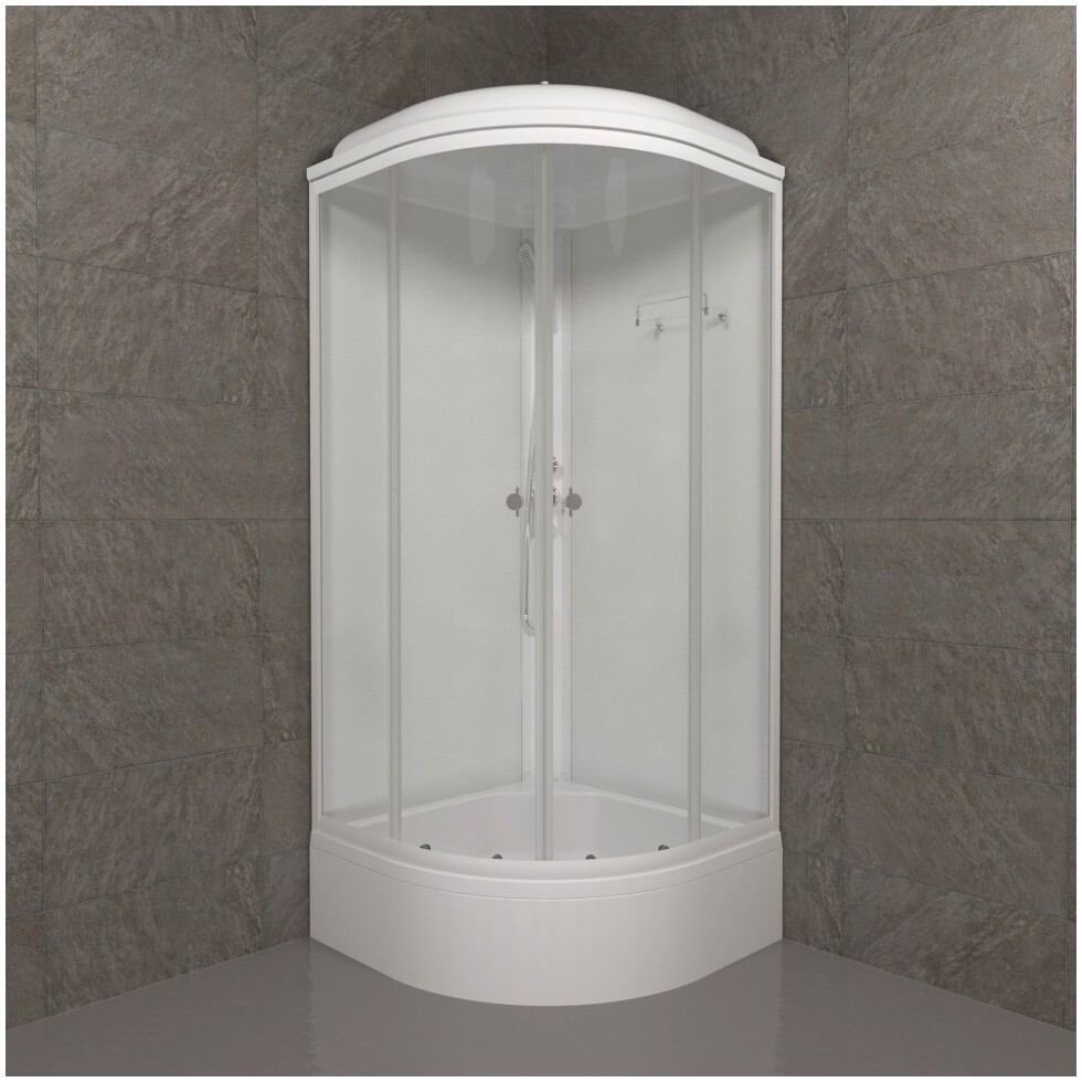Душевая кабина четверть круга со средним поддоном 90х90 см белая Triton "Ультра В" Щ0000061849 - изображение 5