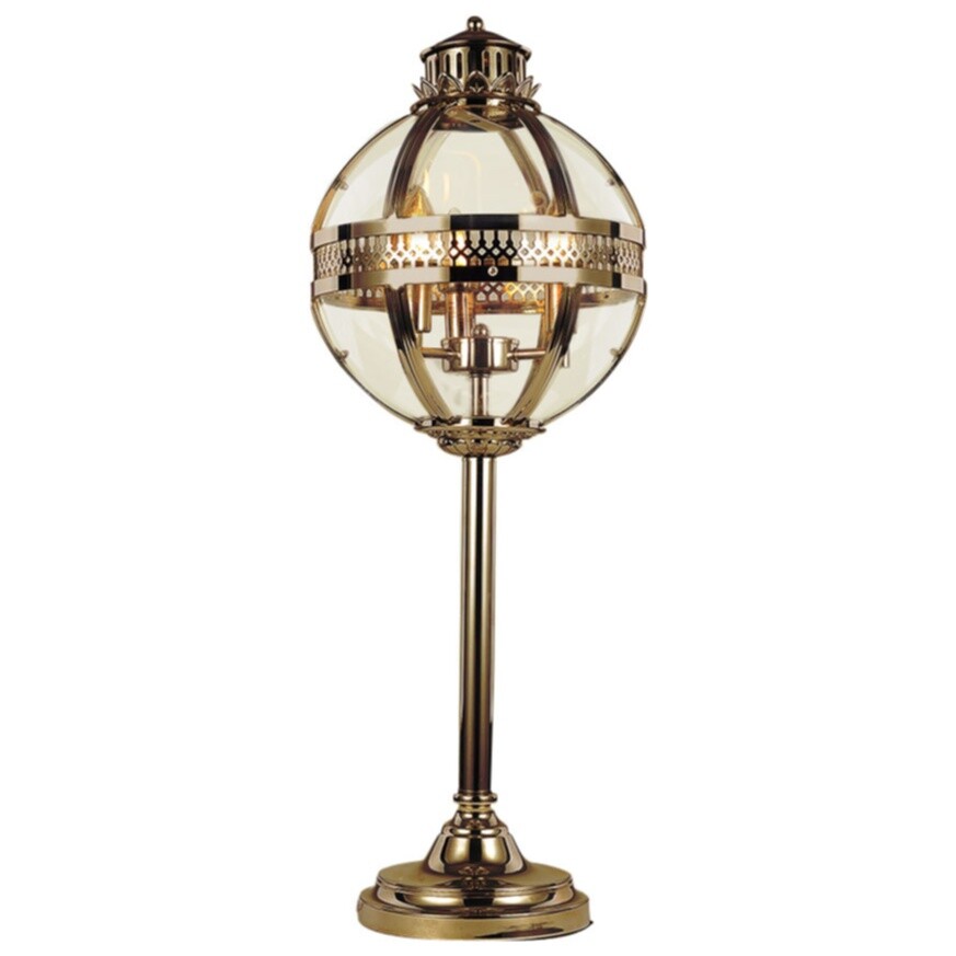 Настольная лампа со стеклянным плафоном латунь Residential KM0115T-3S brass