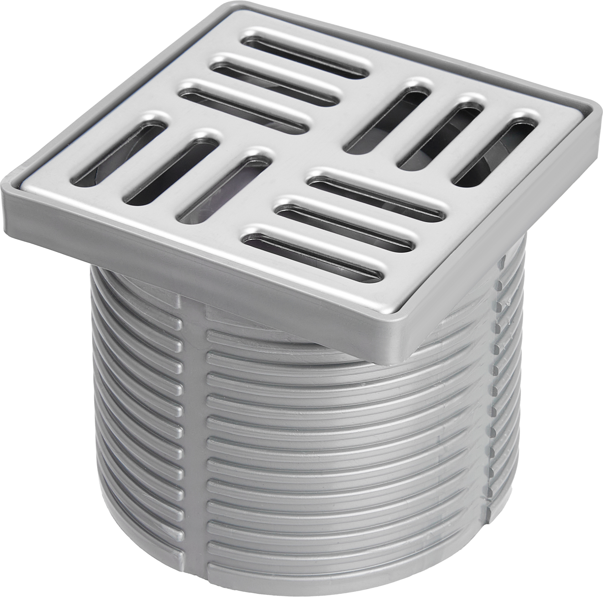 Душевой трап из нержавеющей стали горизонтальный квадратный хром Ck Drain 4001-0150-10