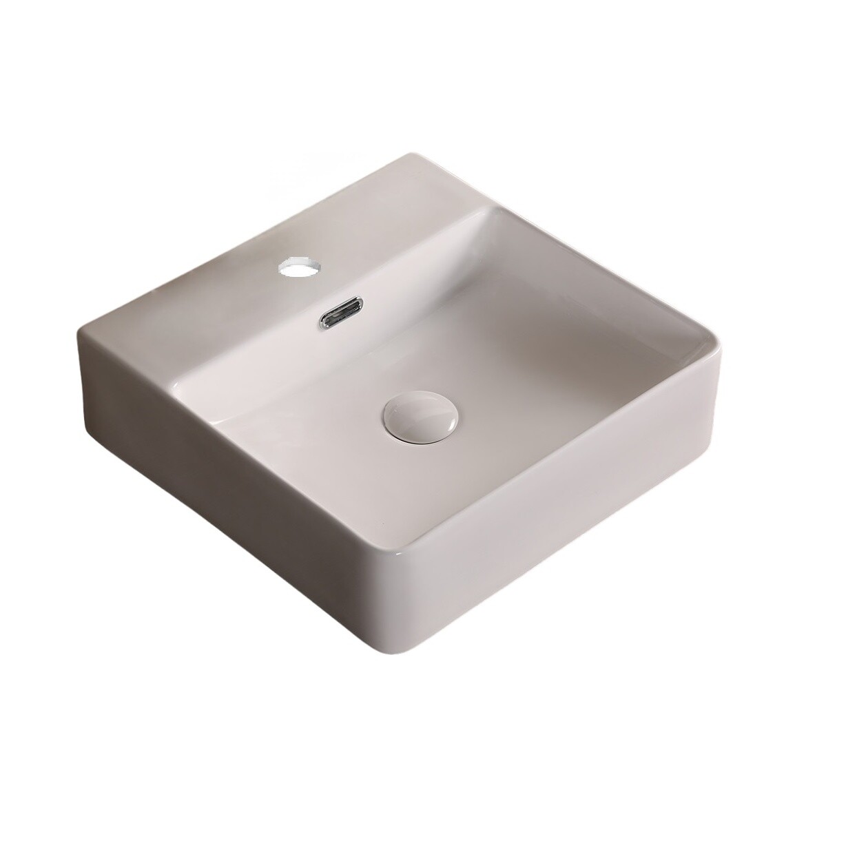 Раковина накладная фарфоровая квадратная 42 см белая Cerutti SPA CR7602B