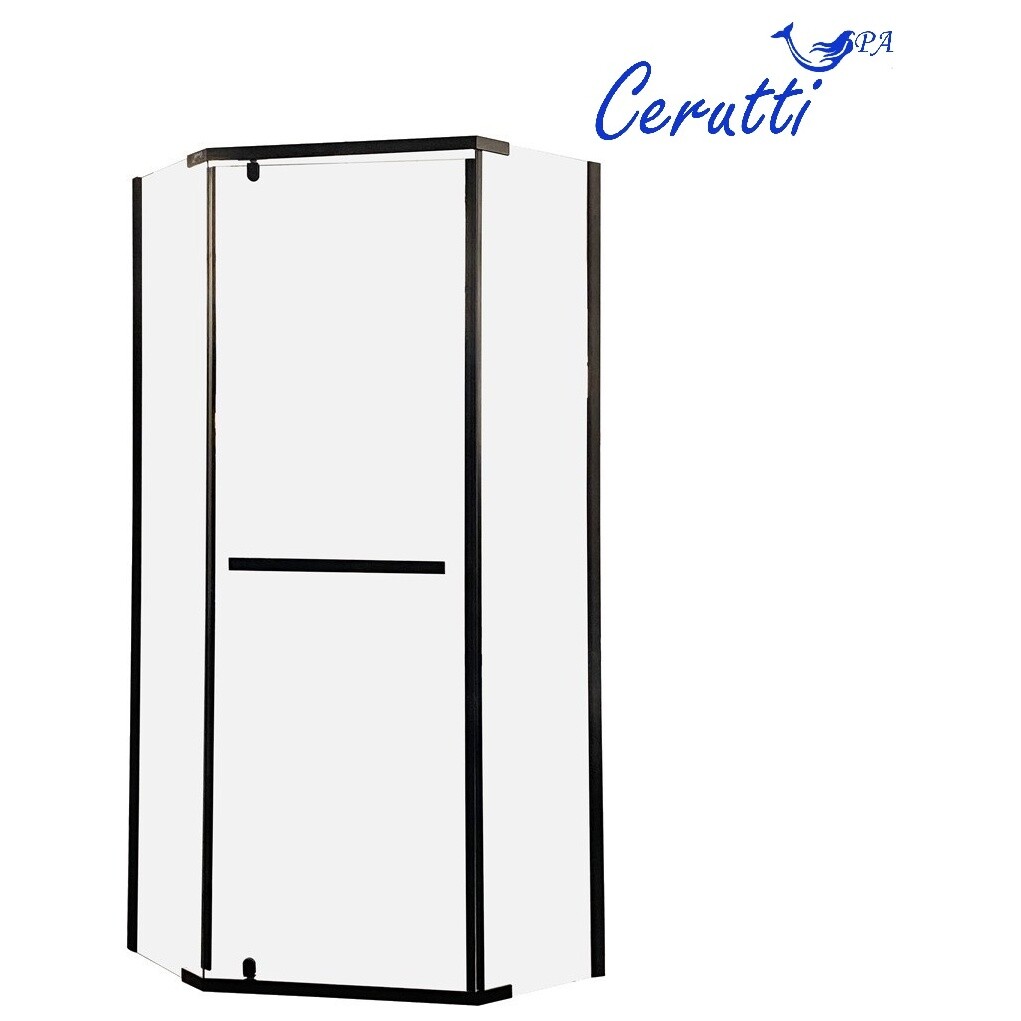 Душевой уголок пятиугольный 100x100 см черный Cerutti SPA Chika ZP101B - изображение 4
