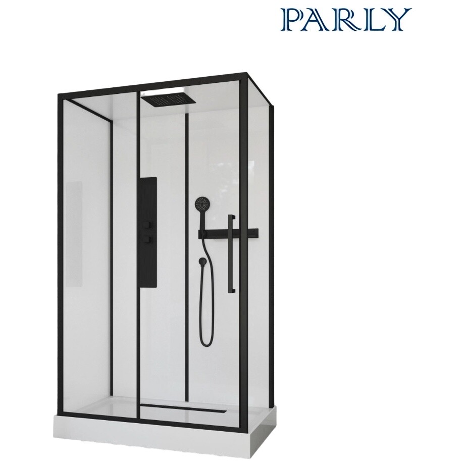 Душевая кабина прямоугольная с низким поддоном 120х80 см черная, белая Cerutti SPA Ami 120 - изображение 6