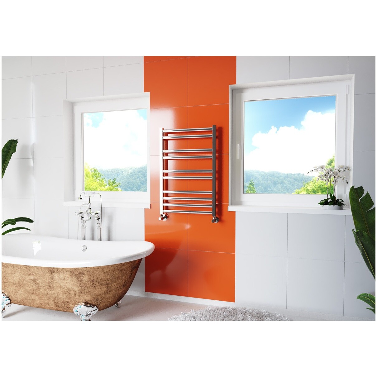 Полотенцесушитель водяной 50х80 см хром Lemark Melange LM49810 П10 - изображение 4