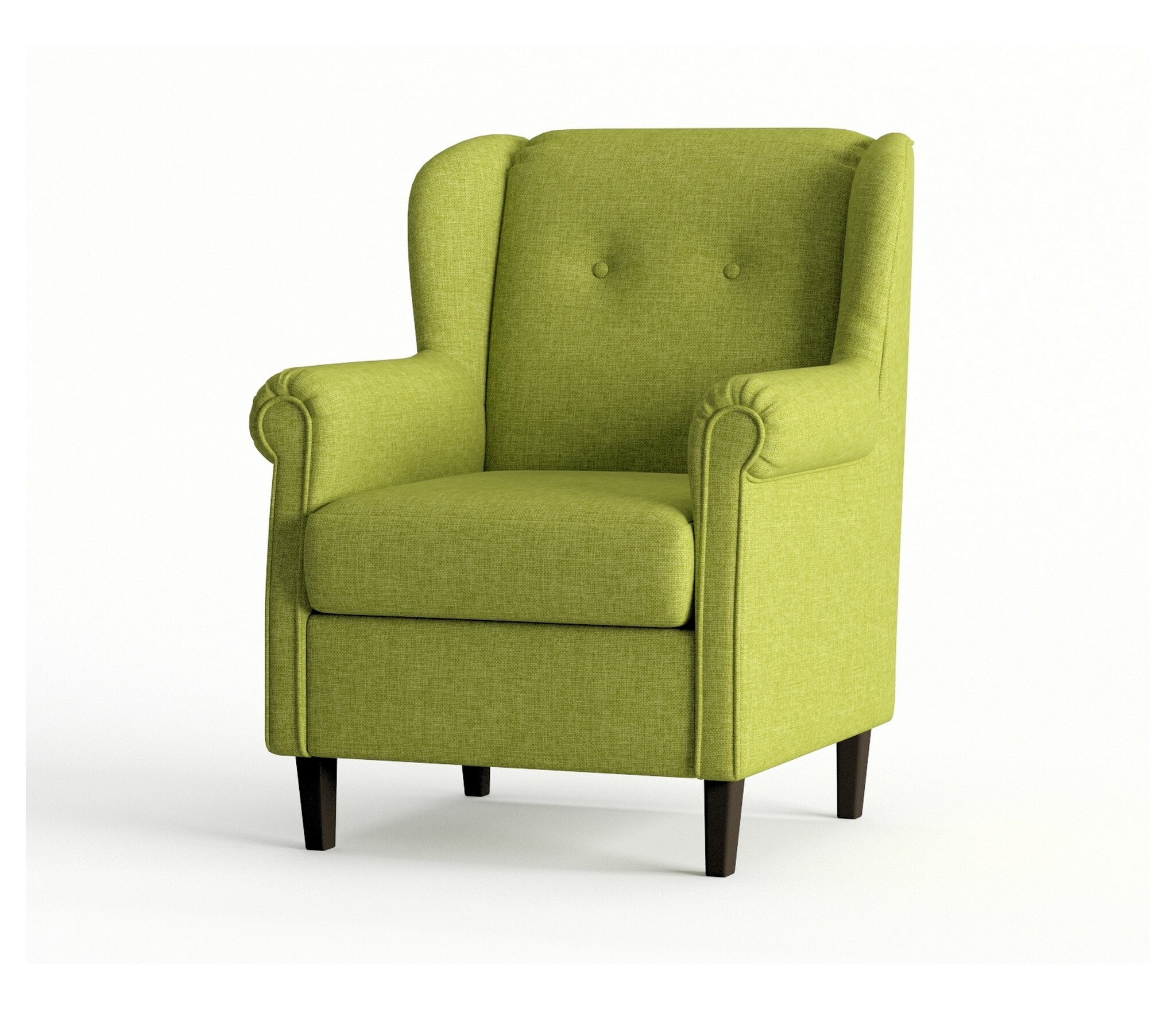 Кресло мягкое с ушами на ножках dream зеленое &quot;Бургос&quot;