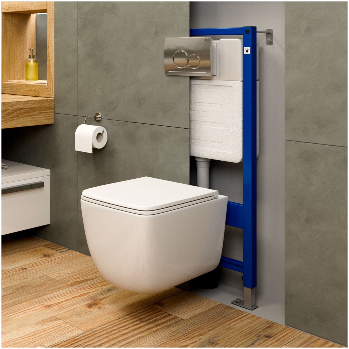 Унитаз подвесной безободковый с сиденьем микролифт белый Point "Меркурий" PN41831 - изображение 9