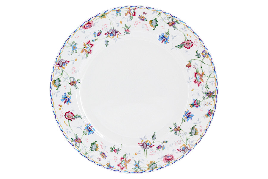 Тарелка фарфоровая обеденная 27 см белая с цветами &quot;Букингем&quot;
