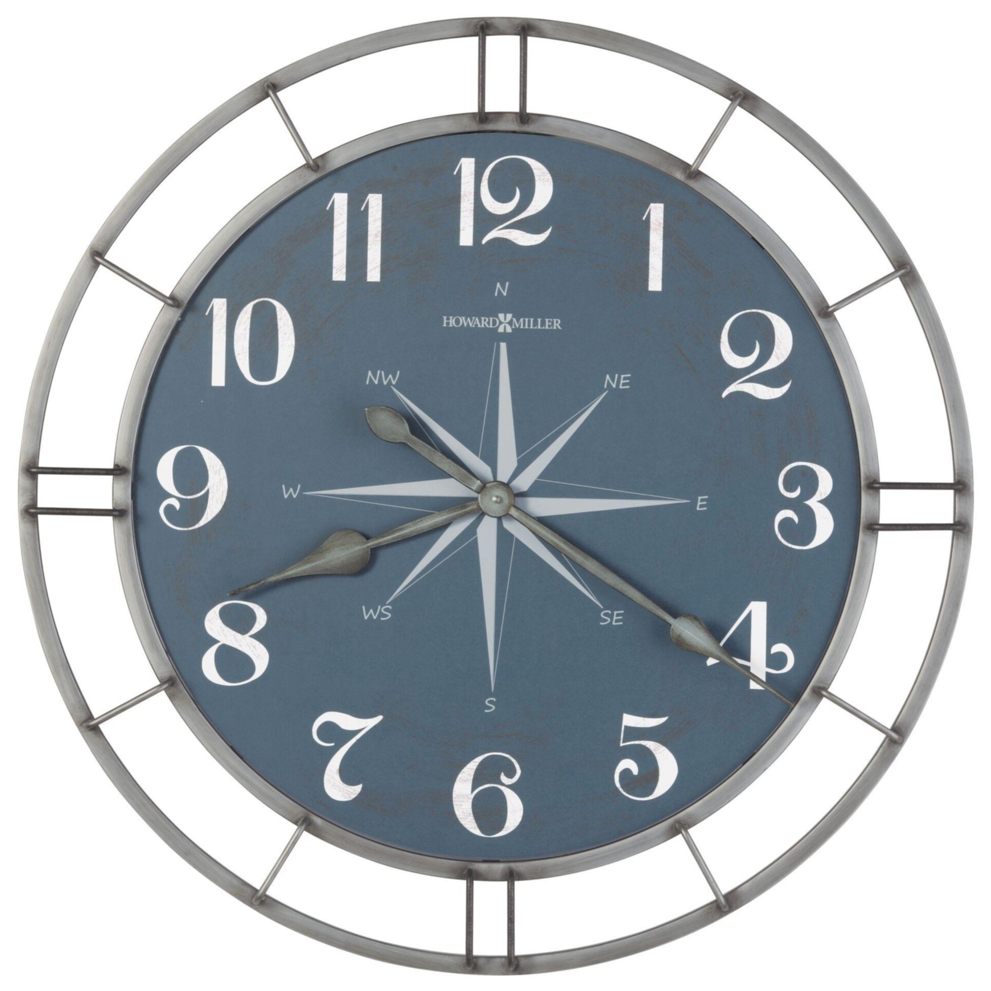 Часы настенные кварцевые круглые с рисунком 76 см голубые Compass