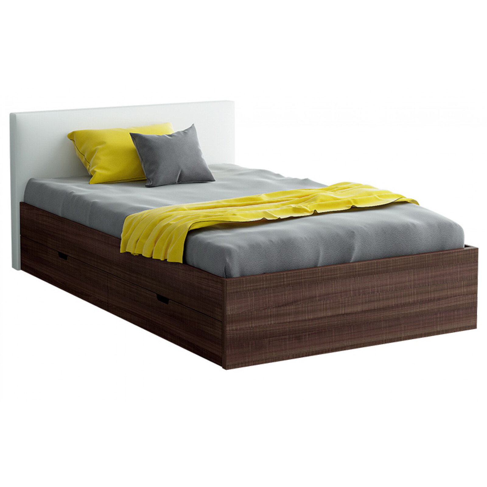 Кровать полутораспальная 120х200 коричневая City Brown