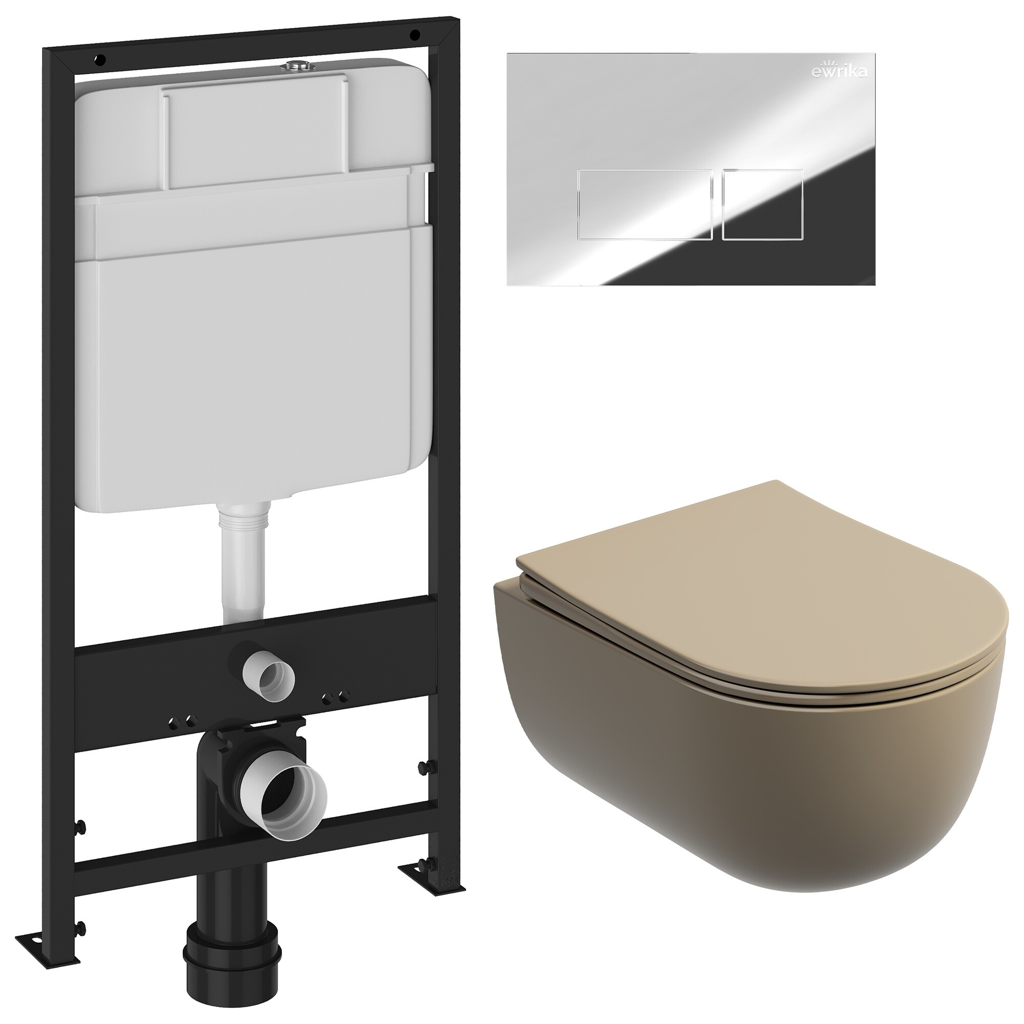 Унитаз Ceramicanova Modena Rimless CN6063MC с инсталляцией Ewrika ProLT 0026-2020