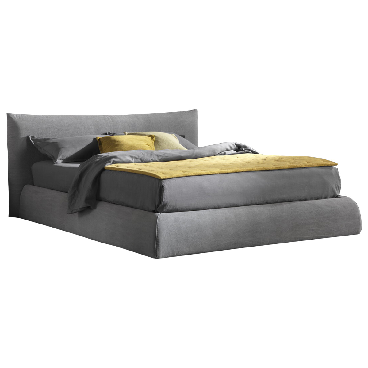 Кровать двуспальная 180х200 см серая Pillow
