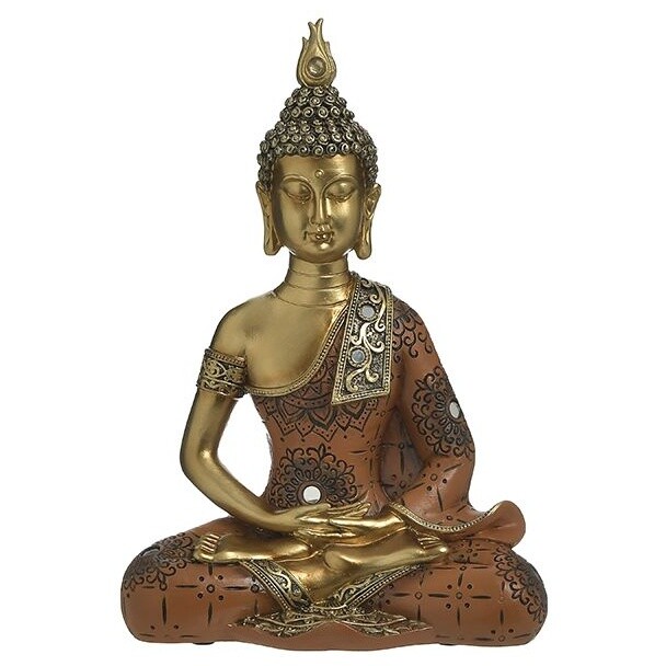 Статуэтка из полистоуна 28х19 см золотая, оранжевая Buddha 111977