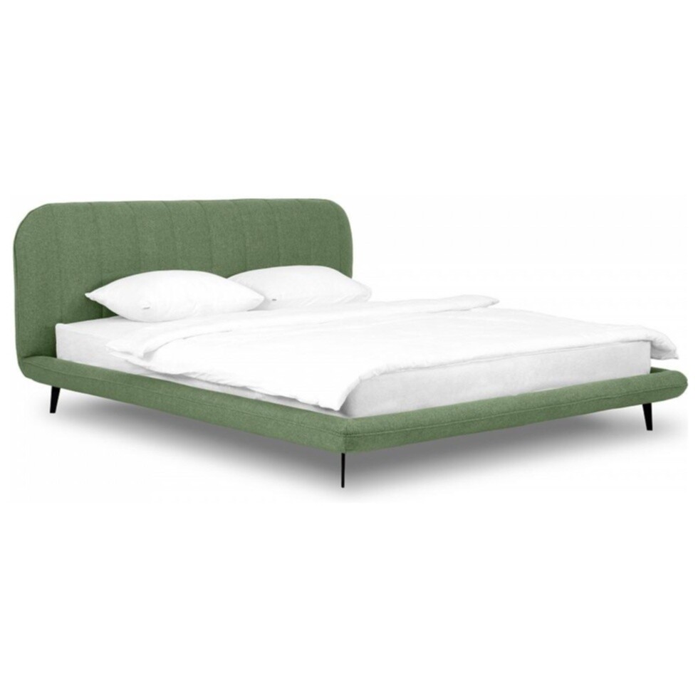 Кровать двуспальная 180х200 см велюр зеленая Amsterdam 