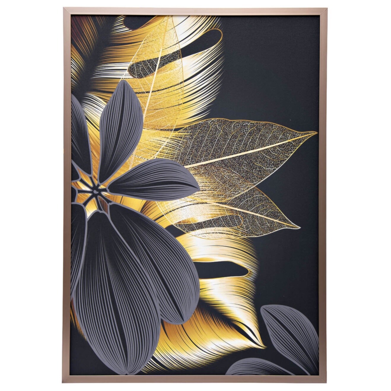 Картина на холсте латунь, черная &quot;Золотые листья-4&quot; 89VOR-GOLDEN Leaves-4