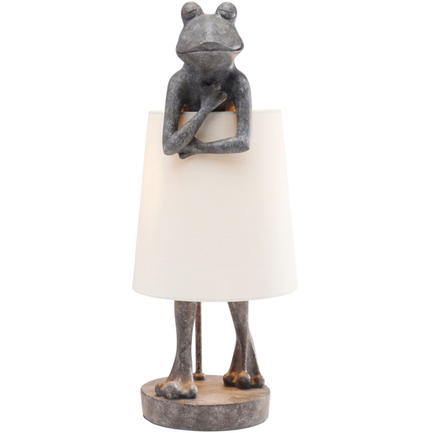 Лампа настольная Frog Серая с белым абажуром 61600