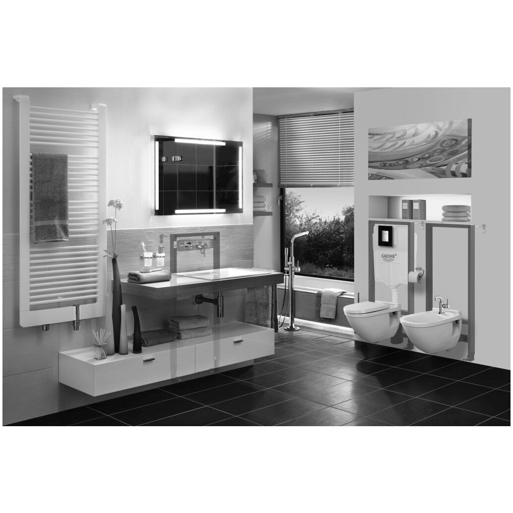 Унитаз подвесной белый Bocchi Venezia 1295-001-0129 с инсталляцией Grohe Rapid SL 38775001 - изображение 6