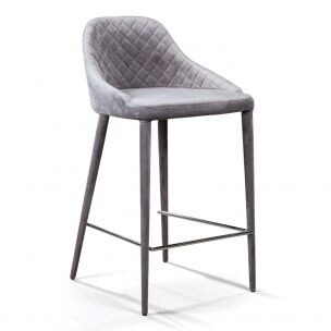 Полубарный мягкий стул со спинкой серый Douglas