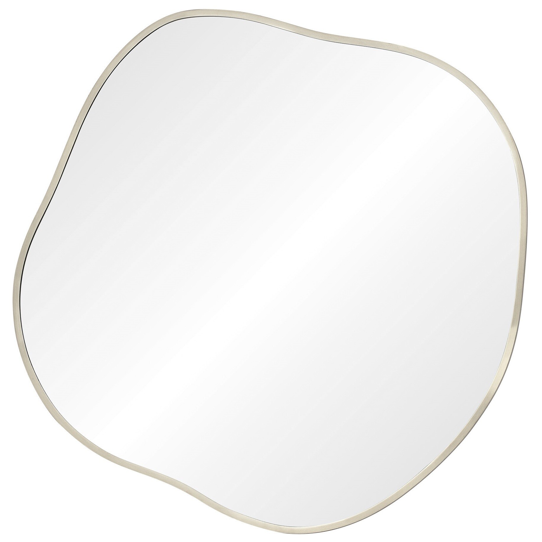 Зеркало настенное фигурное в тонкой раме серебро Organic L Silver Smal