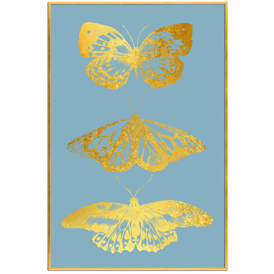Постер прямоугольный на художественной бумаге 80х60 см &quot;Золотые бабочки&quot;
