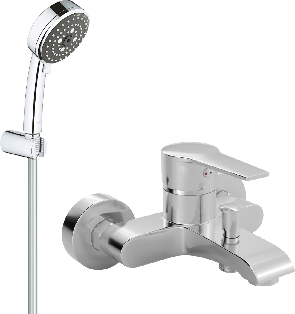 Душевой комплект Grohe Vitalio Comfort 26176000 со смесителем для ванны хром Mega Snow MG-SH01