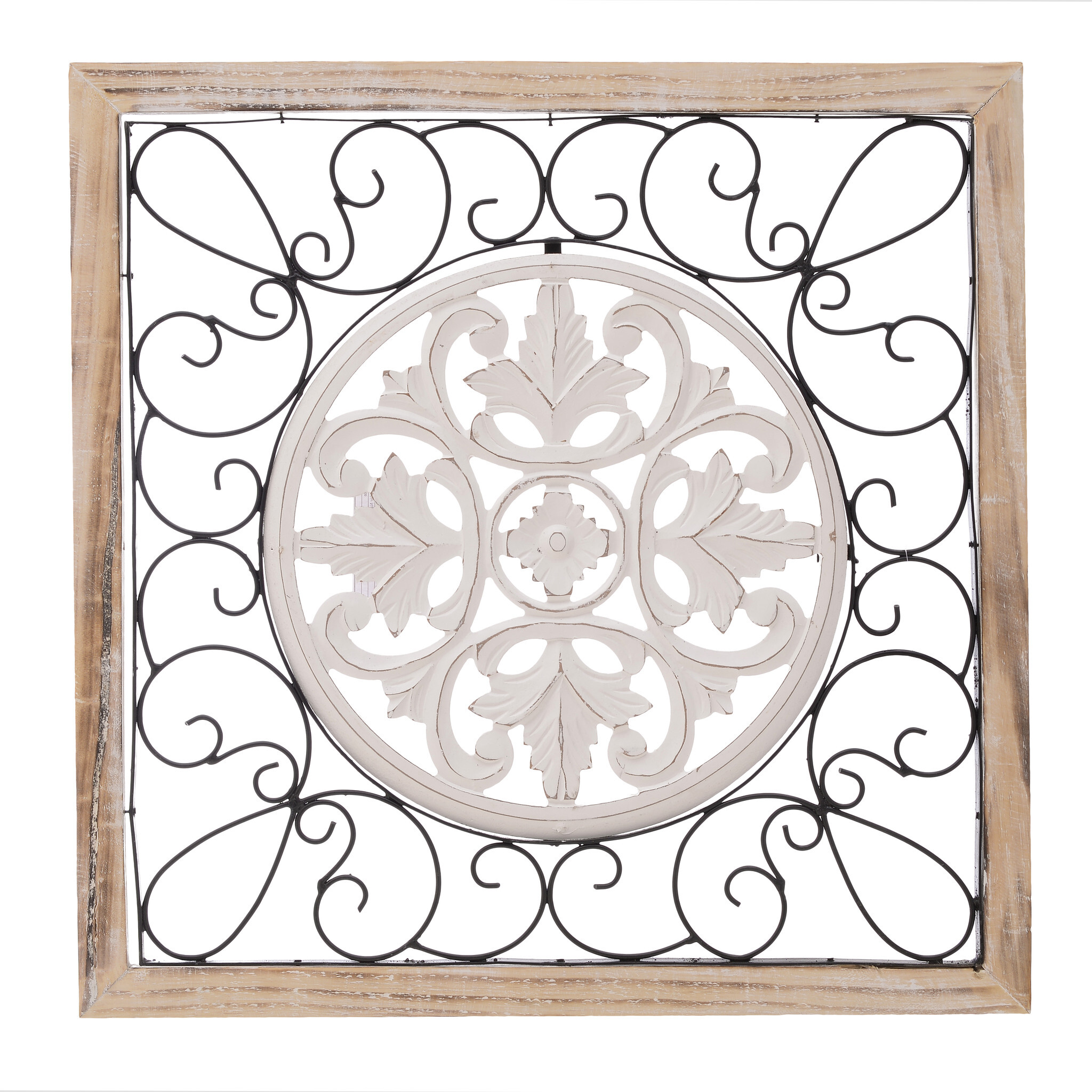 Декор настенный белый с коричневым квадратный Ivory Ace