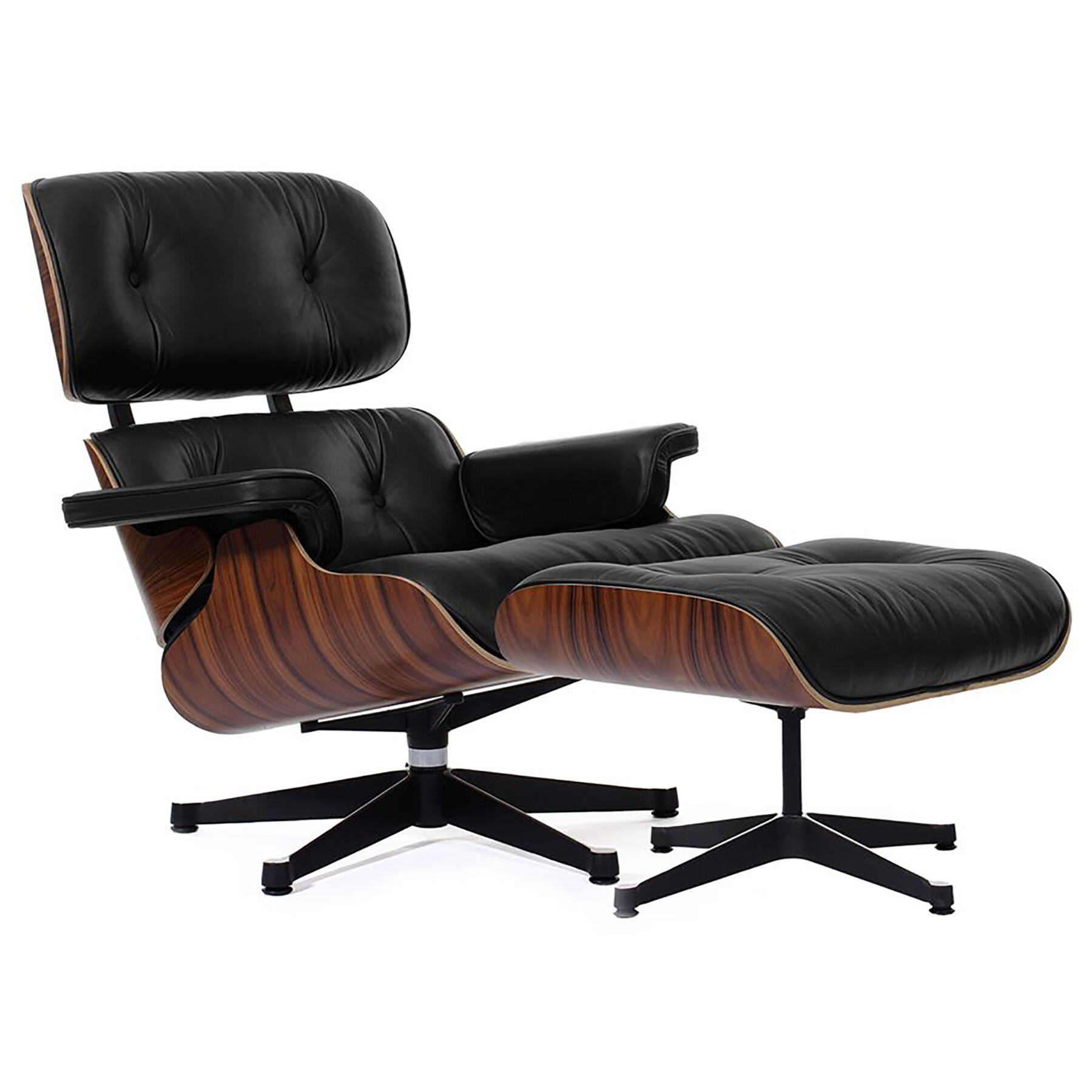 Кресло Eames Style Lounge Chair & Ottoman черное