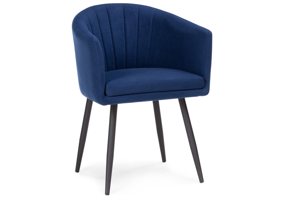 Обеденный стул с мягким сиденьем темно-синий, черный &quot;Валета&quot;