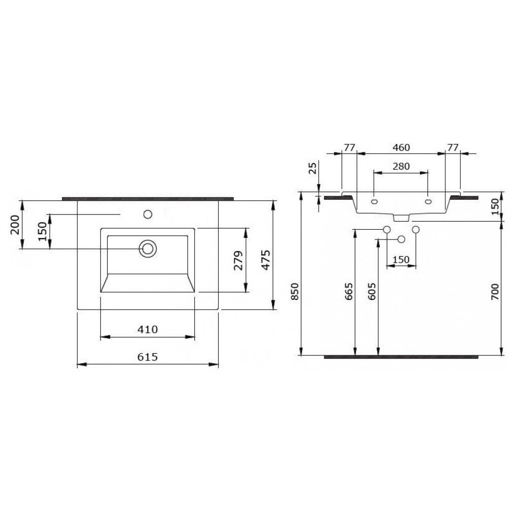 Раковина накладная фарфоровая 62 см белая Bocchi Milano 1161 1161-001-0126 - изображение 12