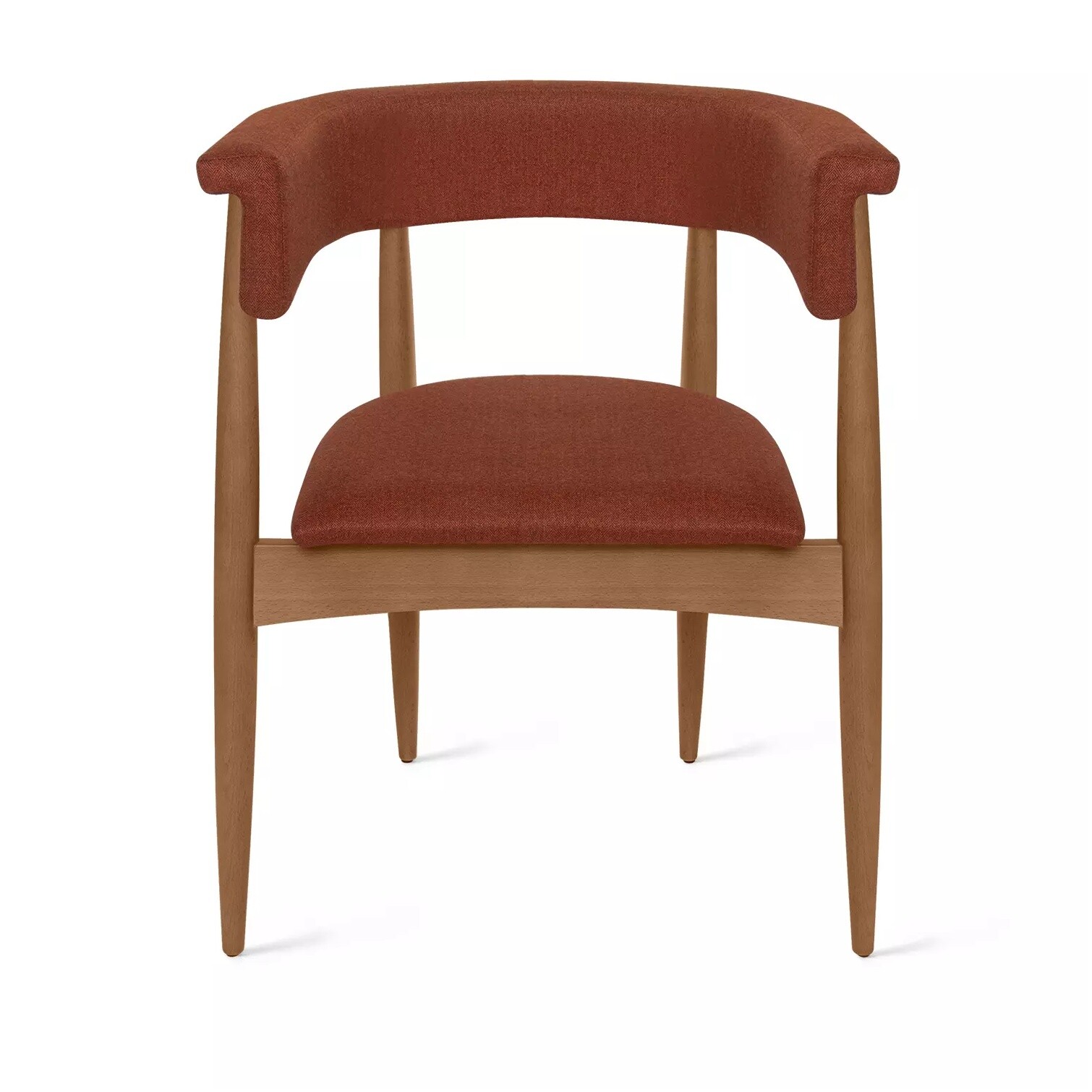 Деревянный стул терракотовый, орех Wegner