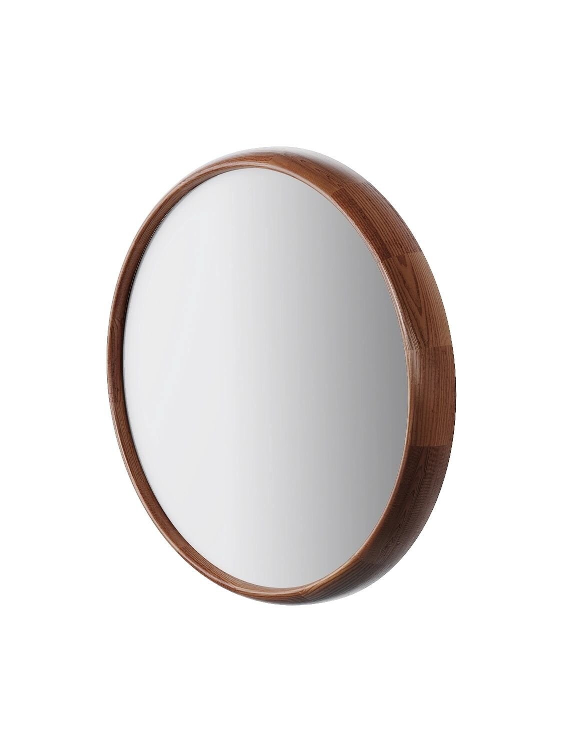 Зеркало настенное круглое 75 см коричневое Selia