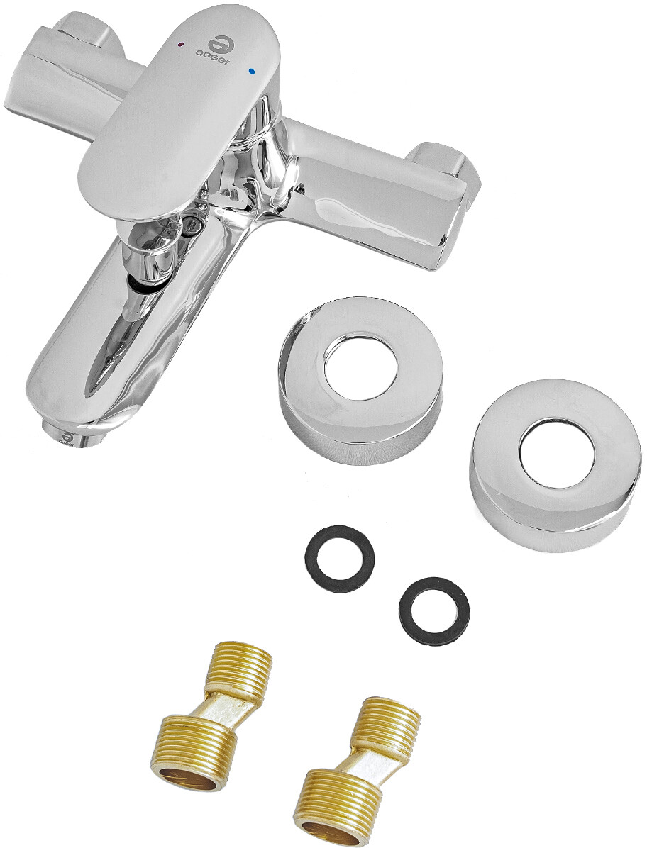 Смеситель для ванны с душем настенный с аэратором хром Stworki "Нордборг" ND-03cr - изображение 5