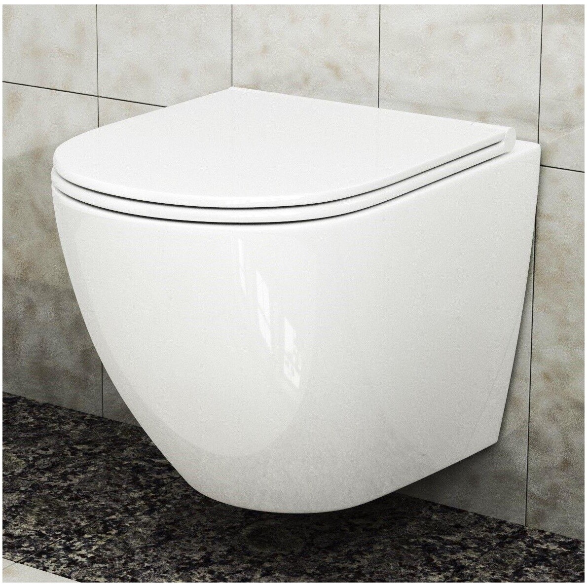 Унитаз подвесной Bauedge Bau Dream с инсталляцией Ewrika ProLT 0026-2020 и кнопкой смыва Ewrika 0051 - изображение 5