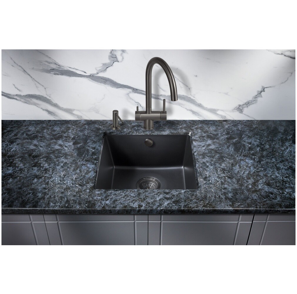 Мойка кухонная черная матовая Milacio Leon 45 Cuarzo MC.77091 - изображение 4