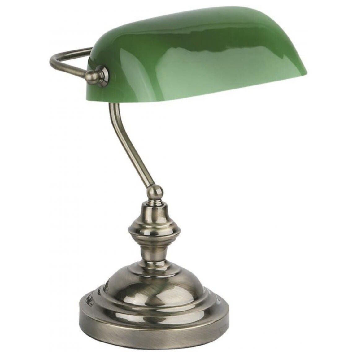 Лампа настольная золотая с зеленым Banker