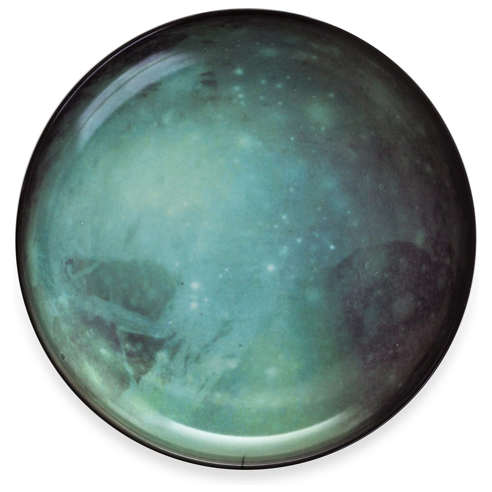 Тарелка фарфоровая круглая 26 см голубая Pluto