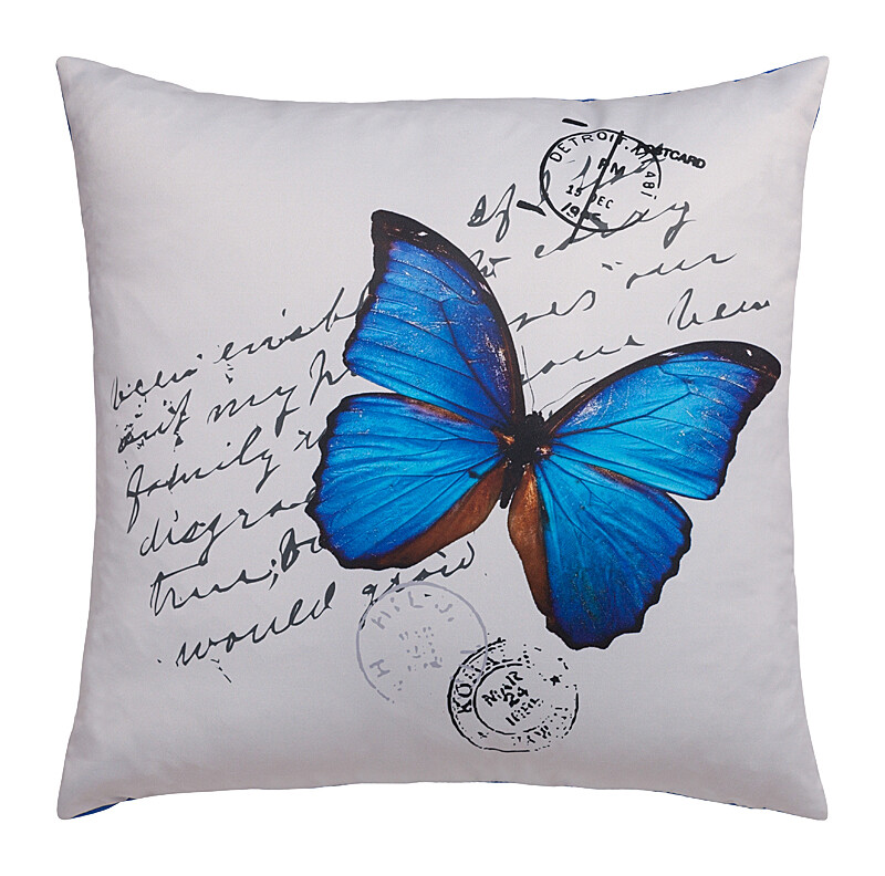 Подушка с синей бабочкой Pacchetto