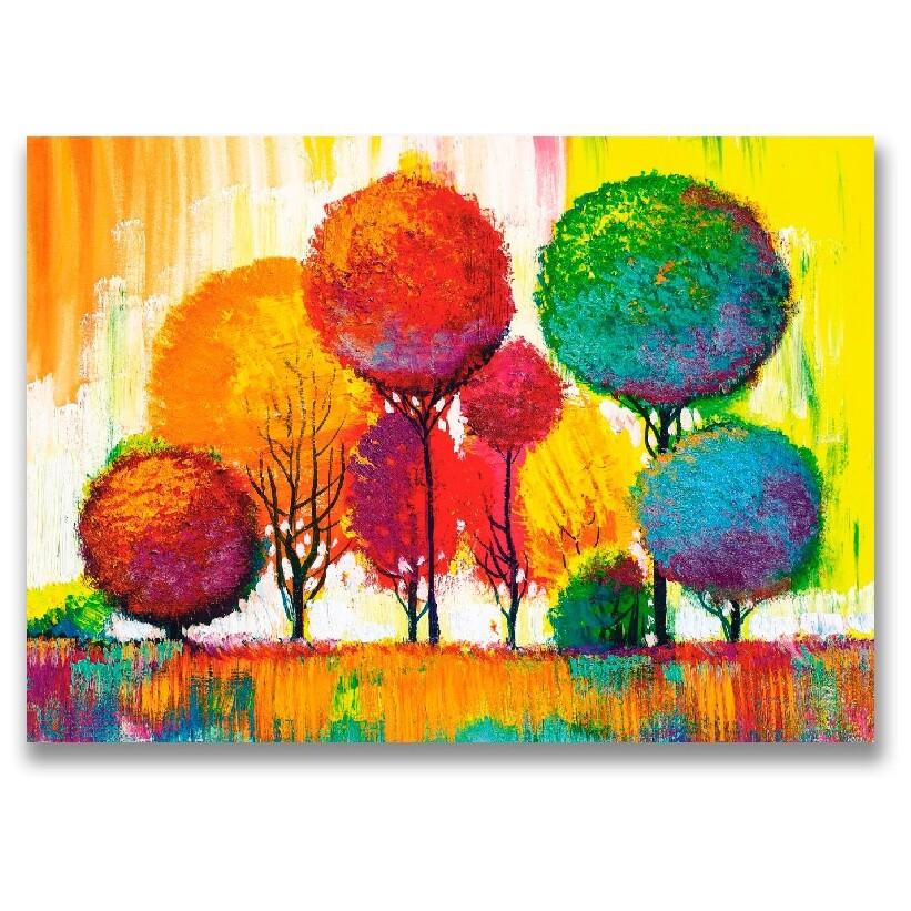 Картина на холсте 100Х150 см разноцветная &quot;Осенний парк&quot;