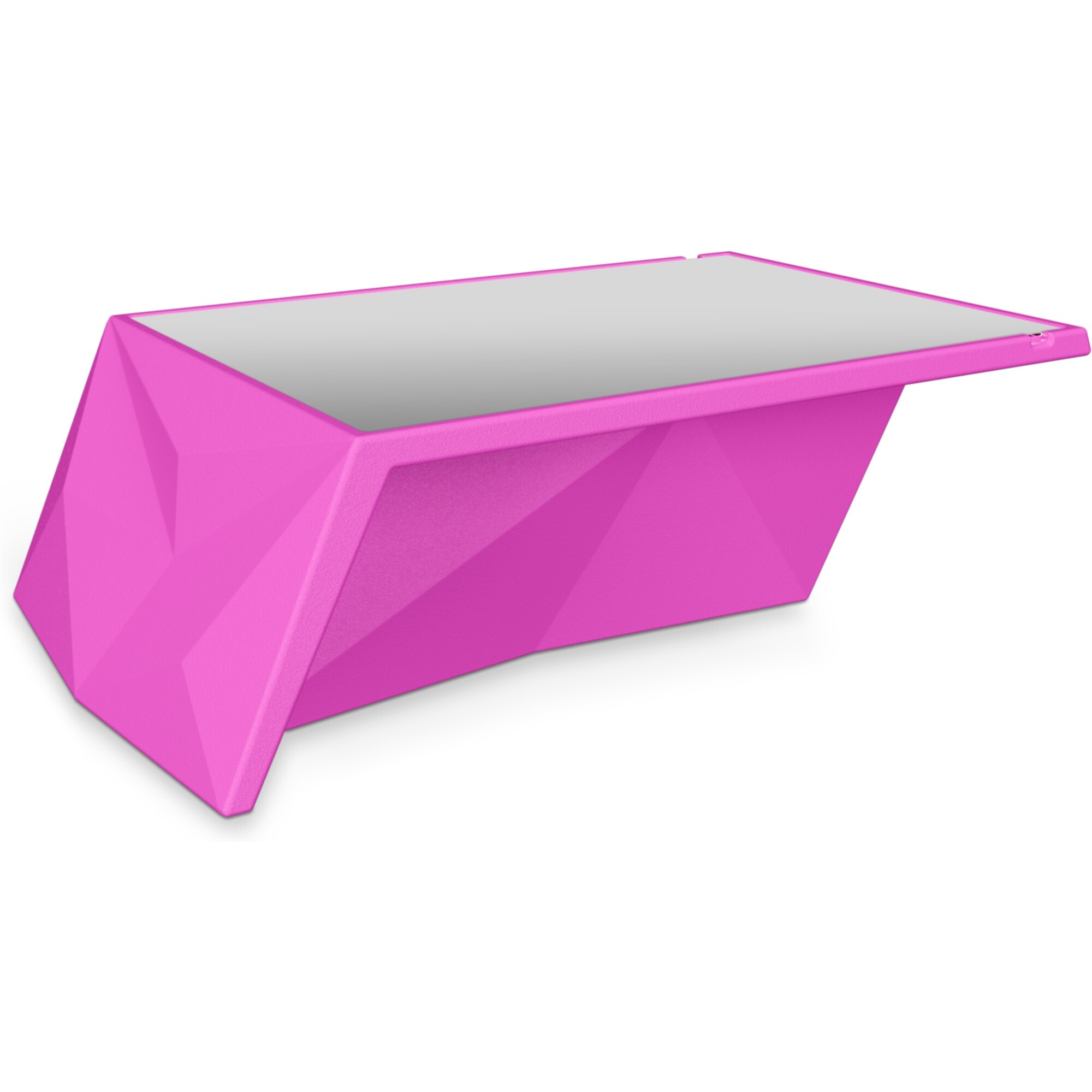 Стол пластиковый прямоугольный со стеклом пурпурный Quaro