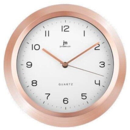 Часы настенные кварцевые круглые металлические 30 см медные 14969R