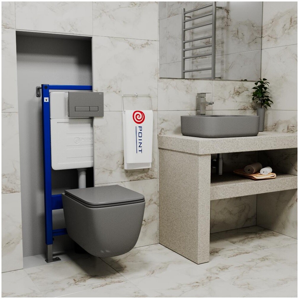 Инсталляция для подвесного унитаза синяя Point "Элемент" PN45120 - изображение 5