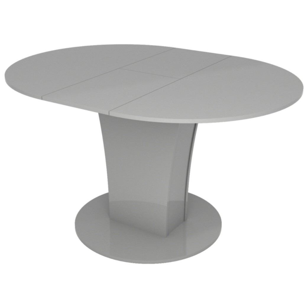 Обеденный стол раздвижной 100/138х90 см серый глянец Turin