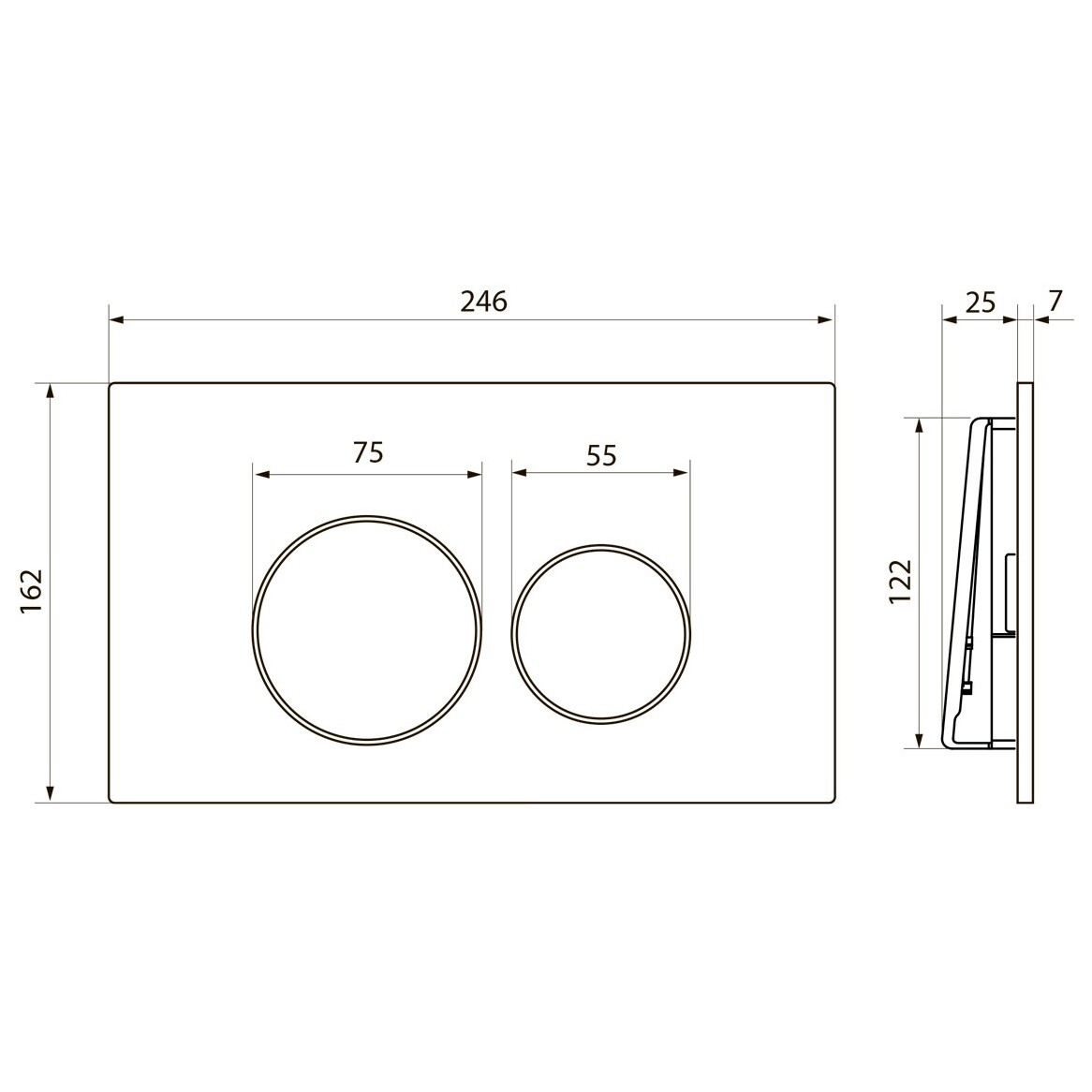 Клавиша смыва для инсталляции нержавеющая сталь Point "Виктория" PN44061SB - изображение 4