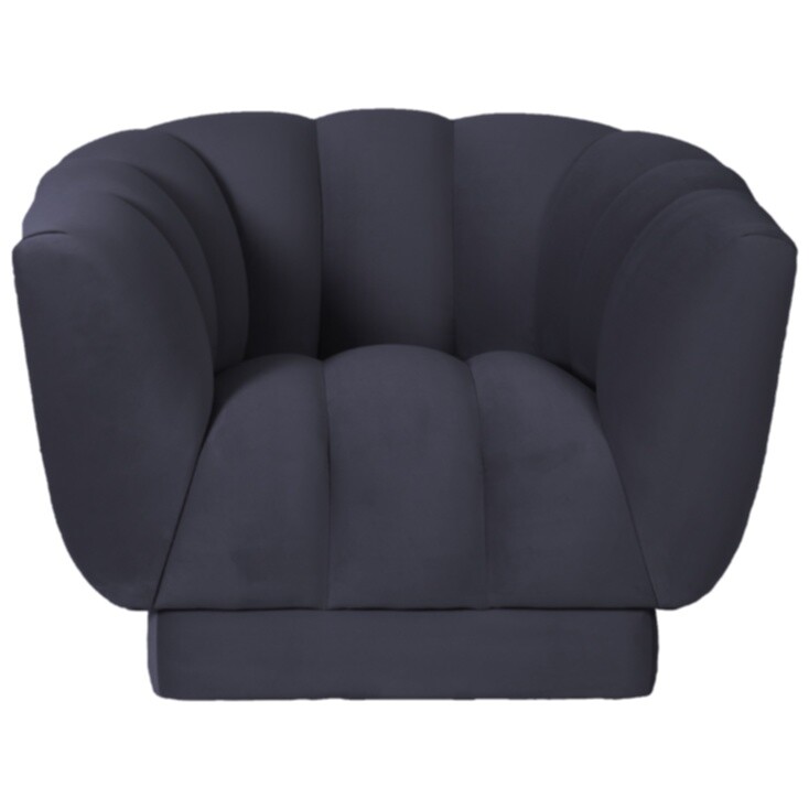 Кресло с мягкими подлокотниками 104х96 см синее Fabio