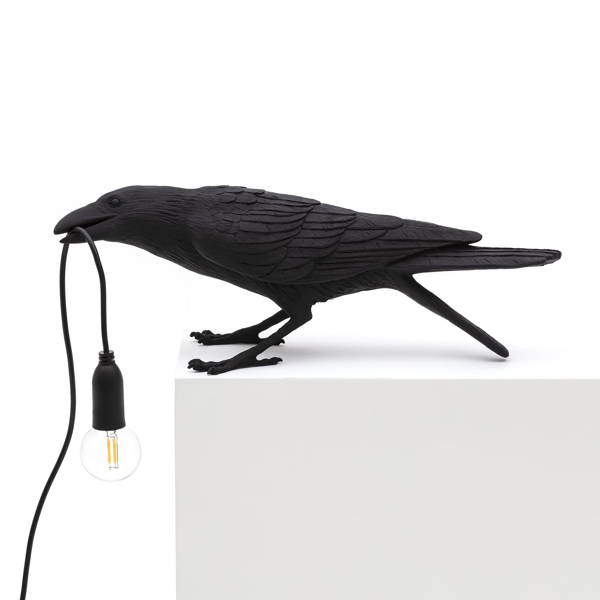 Настольная лампа светодиодная черная Bird Playing 14736