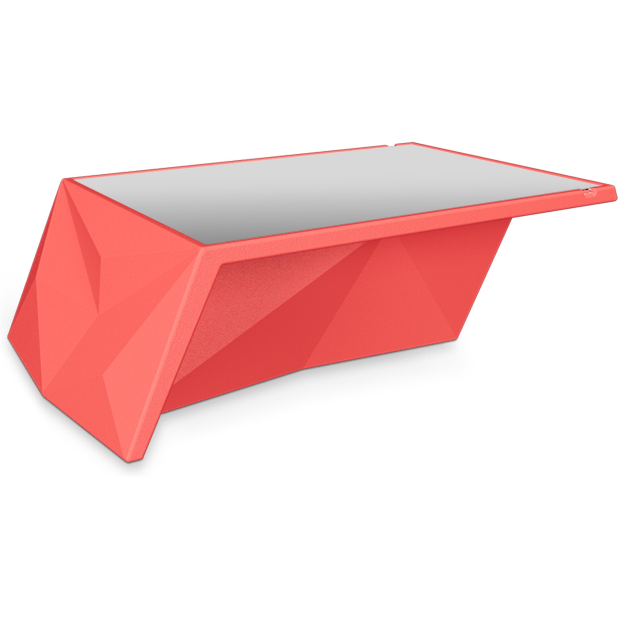 Стол пластиковый прямоугольный со стеклом красный Quaro